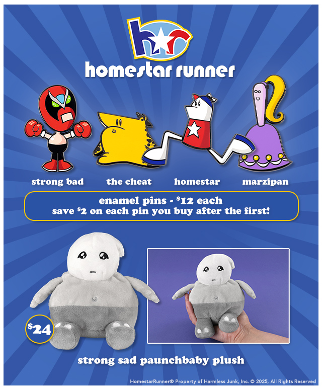 New Homestar Runner merch is available at Fangamer.com