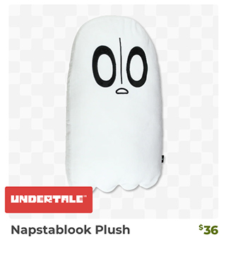Napstablook Pillow Plush is back in stock at Fangamer.com