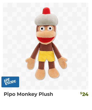 Pipo Monkey Plush is back in stock at Fangamer.com