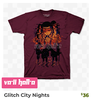 Glitch City Nights t-shirt is back in stock at Fangamer.com