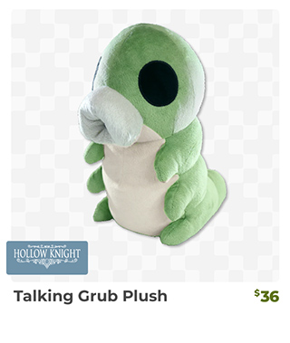Hollow Knight Talking Grub Plush is back in stock at Fangamer.com