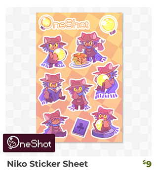 OneShot Niko Sticker Sheet is back in stock at Fangamer.com
