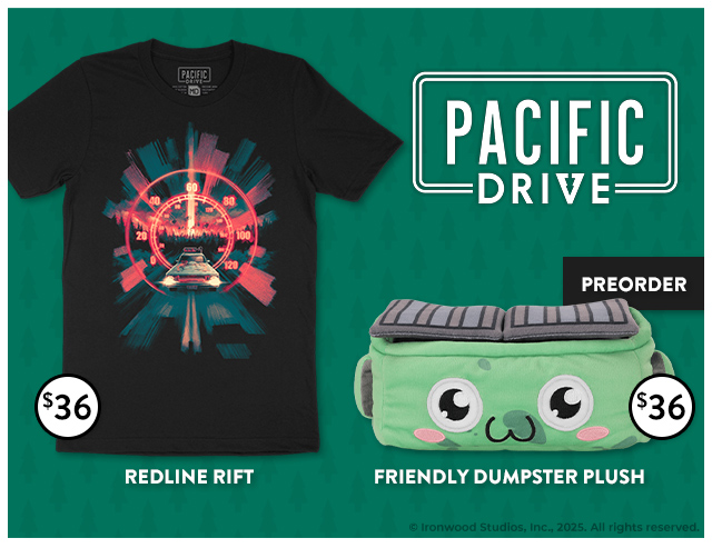 New Pacific Drive merch is available at Fangamer.com