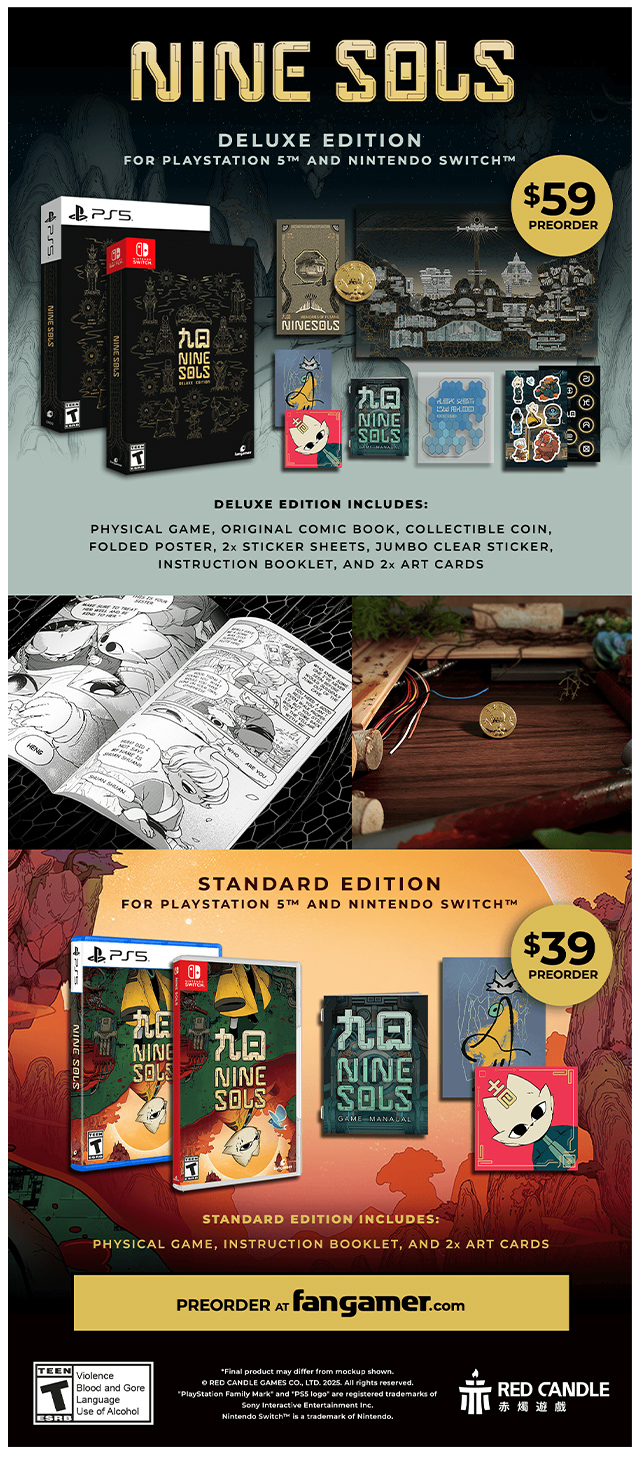 Nine Sols - Game Pre-order is available at Fangamer.com