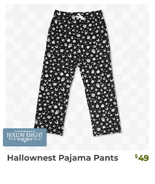 Hallownest Pajama Pants are back in stock at Fangamer.com
