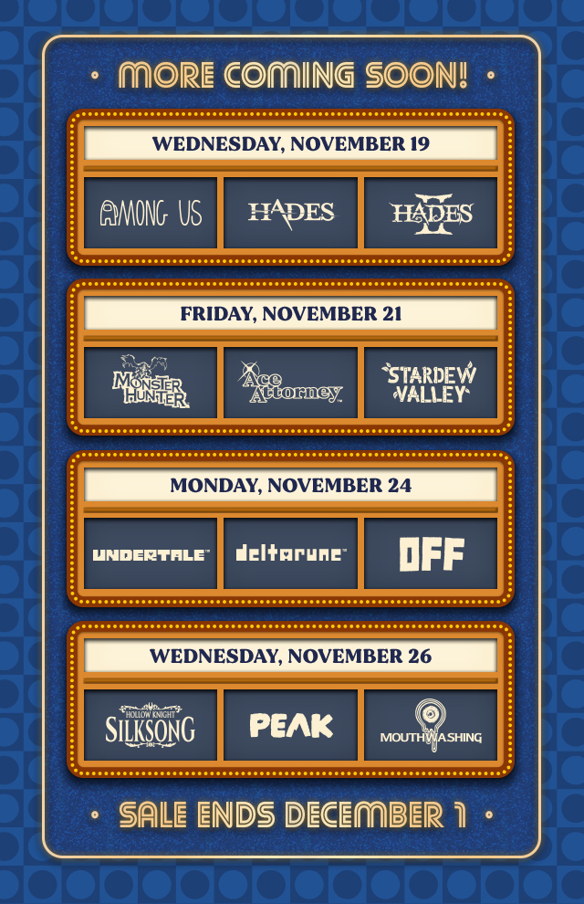 More new merch coming Wednesday Nov 19th, Black Friday Sale ends December 1st at Fangamer.com