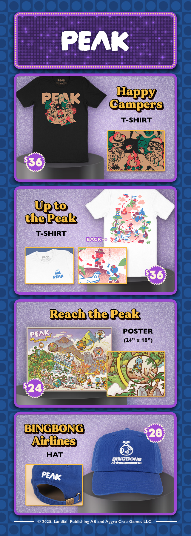 New PEAK merch is available at fangamer.com
