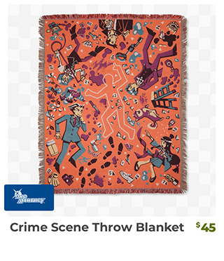 Crime Scene Throw Blanket is back in stock at fangamer.com