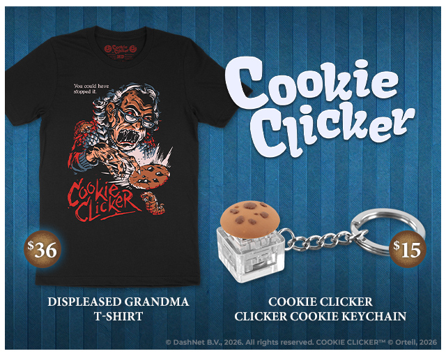 New Cookie Clicker merch available at fangamer.com