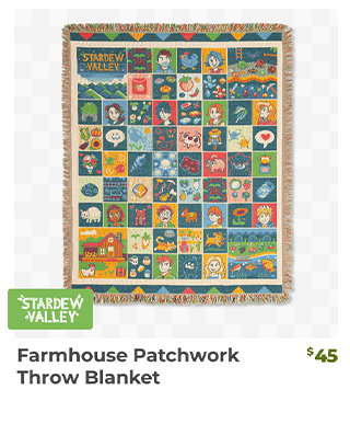 Farmhouse Patchwork Throw Blanket is back in stock at fangamer.com