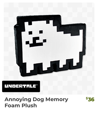 Annoying Dog Memory Foam Plush is back in stock at fangamer.com