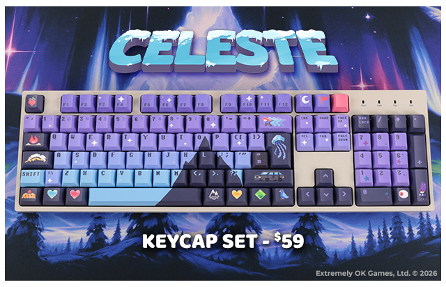 New Celeste keycap set available at fangamer.com