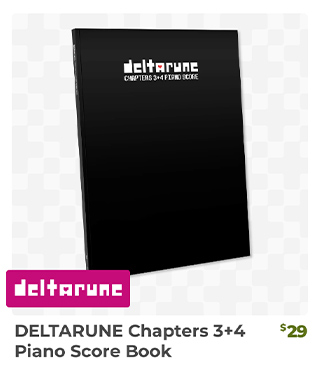 DELTARUNE Chapters 3+4 Piano Score Book is back in stock at fangamer.com