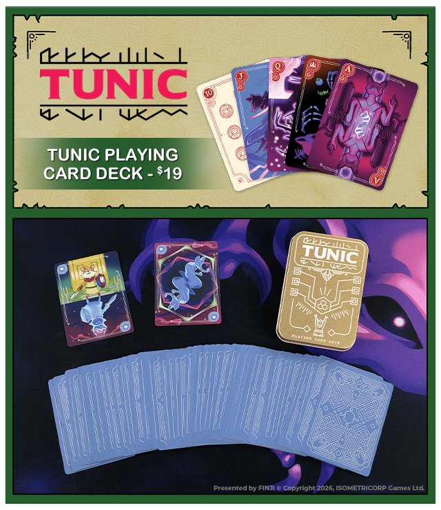 New TUNIC merch available at fangamer.com