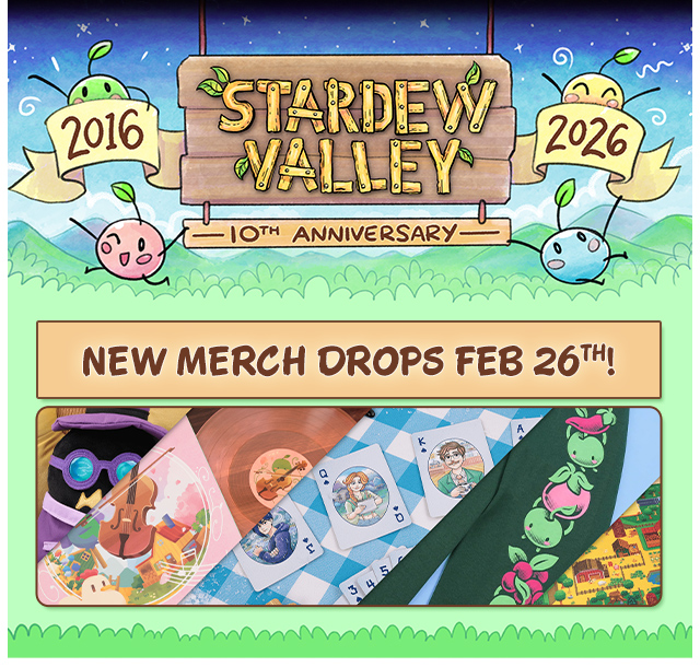 New Stardew Valley Merch coming February 26th at fangamer.com