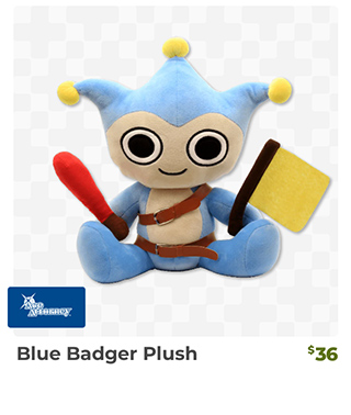 Blue Badger Plush is back in stock at fangamer.com