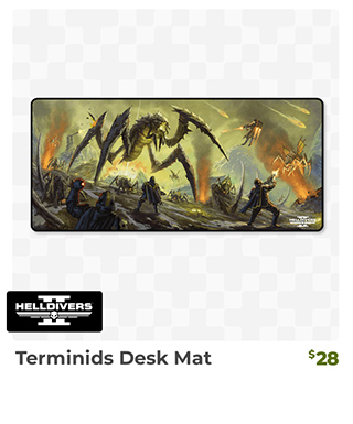 Terminids Desk Mat is back in stock at fangamer.com