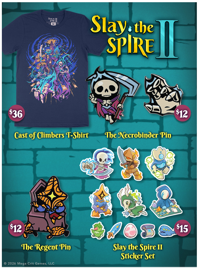 New Slay the Spire 2 merch available at fangamer.com