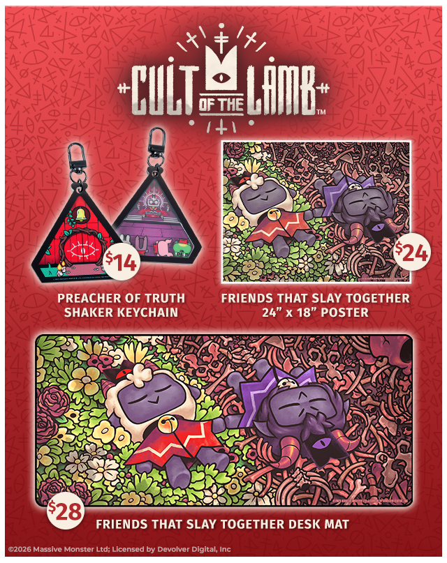 New Cult of the Lamb merch available at fangamer.com