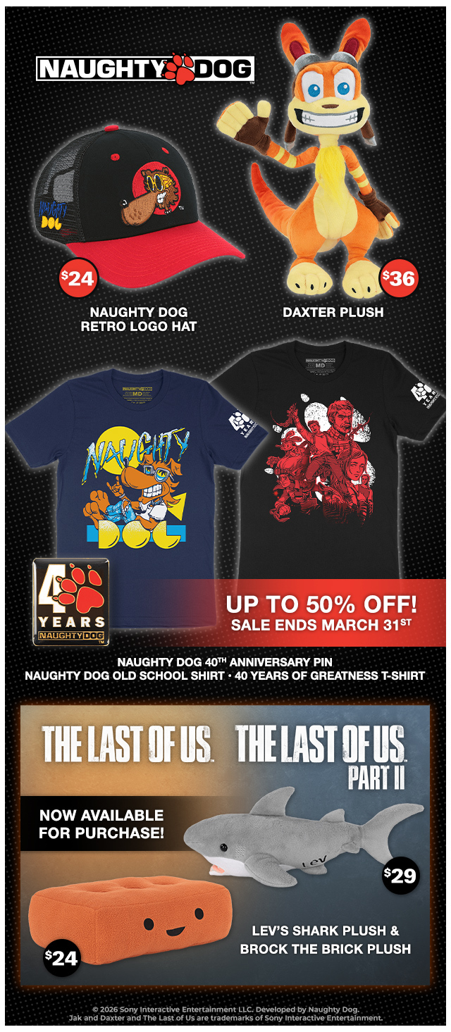 New Naughty Dog merch available now at Fangamer.com