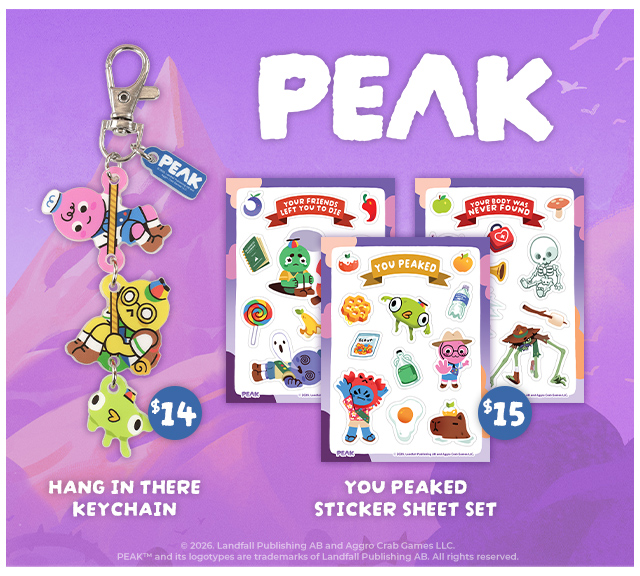 New PEAK merch available at fangamer.com