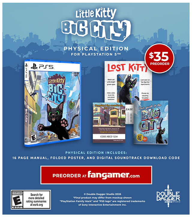 Little Kitty, Big City for PS5 available at fangamer.com