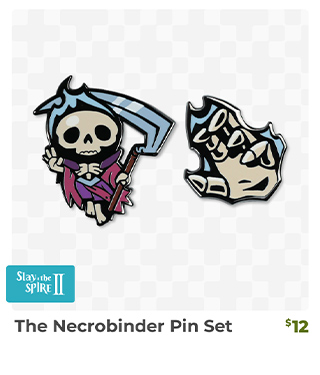 The Necrobinder Pin is back in stock at fangamer.com