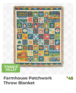 Farmhouse Patchwork Throw Blanket is back in stock at fangamer.com