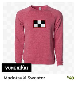 Madotsuki Sweater is back in stock at fangamer.com