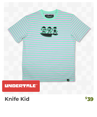 Knife Kid Shirt is back in stock at fangamer.com