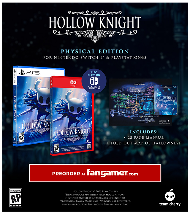 Hollow Knight Physical Edition now available for Preorder at fangamer.com