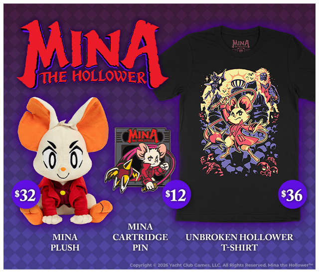 New Mina the Hollower merch now available at fangamer.com