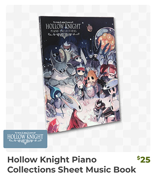 Hollow Knight Piano Collections Sheet Music Book is back in stock at fangamer.com