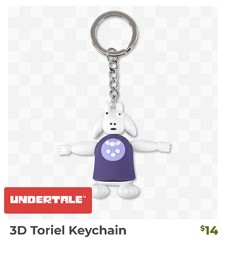 3D Toriel Keychain is back in stock at fangamer.com
