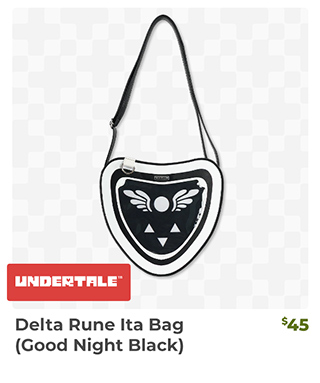 Delta Rune Ita Bag (Good Night Black) is back in stock at Fangamer.com