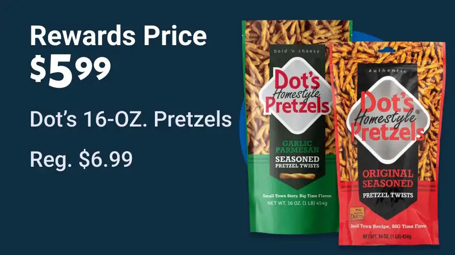 $5.99 Dot's 16 oz. Pretzels