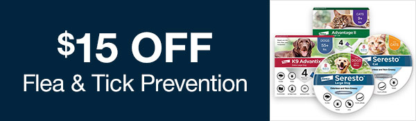 $15 OFF Flea & Tick Prevention
