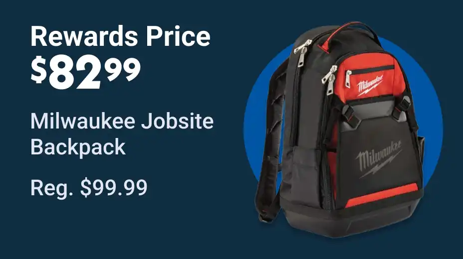 Rewards $82.99 Milwaukee Jobsite Backpack