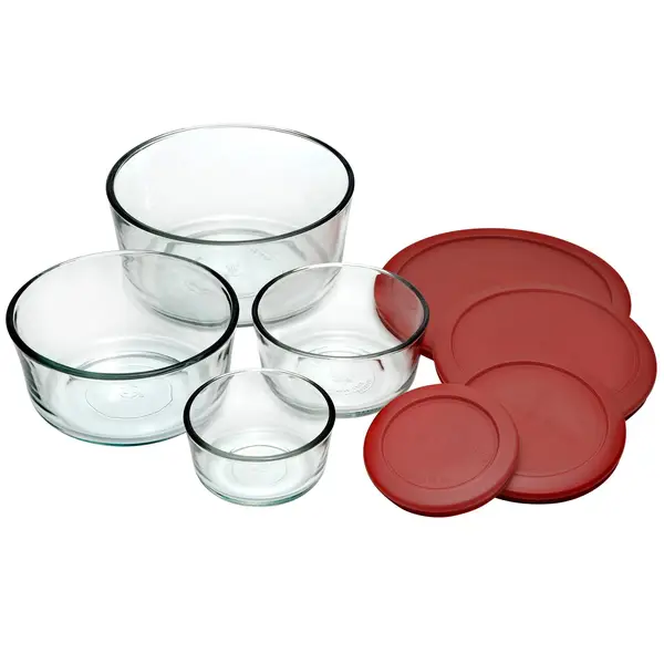 8-Piece Clear Glass Food Storage Set