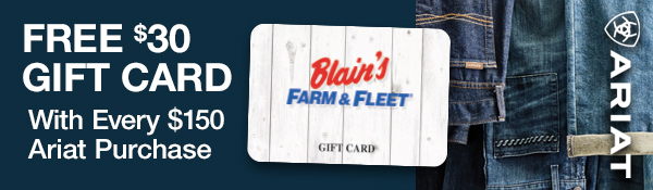 FREE $30 Gift Card w/ Every $150 Ariat Purchase