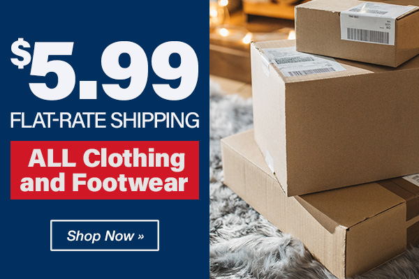 $5.99 Shipping on Clothing & Footwear Orders