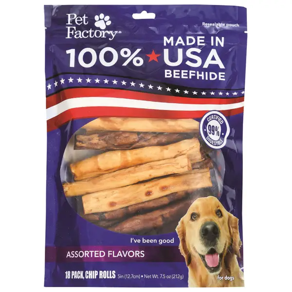 USA Beefhide Chip Rolls, Assorted Flavors, 18-Pack, 5