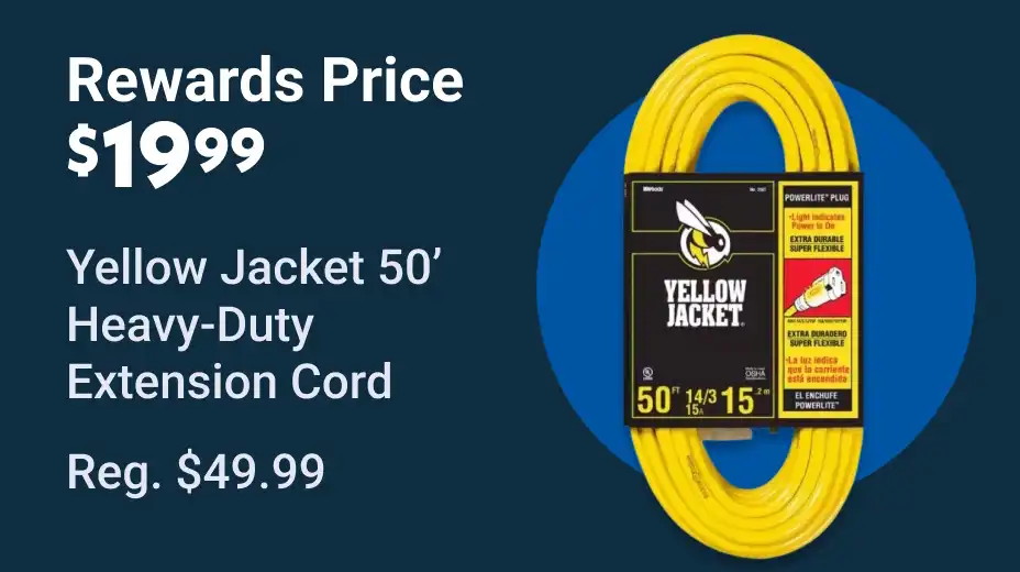 Rewards $19.99 Yellow Jacket 50' Cord