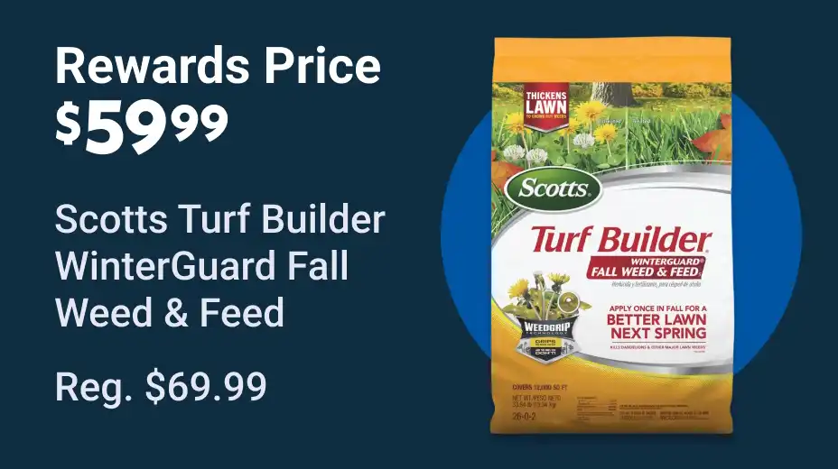 Rewards Price $59.99 Scotts Wintergaurd Fall Weed & Feed
