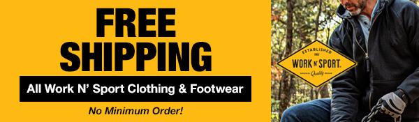 FREE Shipping on All Work N' Sport Clothing & Footwear