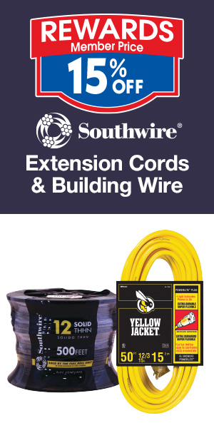 15% OFF w/Rewards on Southwire Extension Cords & Building Wire