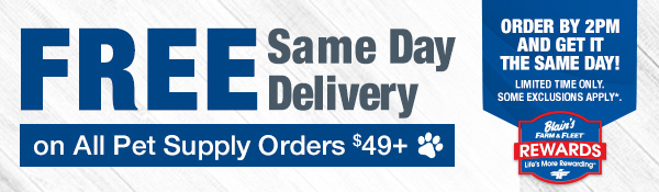 Free Same Day Delivery Pet