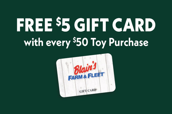 FREE $5 Gift Card w/Every $50+ Toy Purchase 