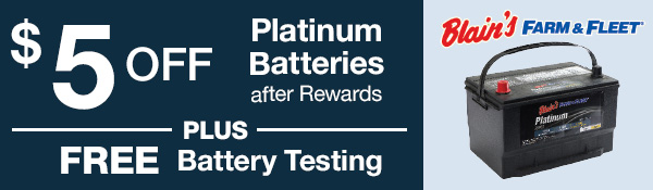 $5 OFF Farm & Fleet Auto Batteries