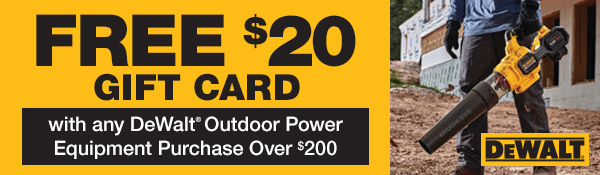 FREE $20 Gift Card w/DeWalt Purchase $200+